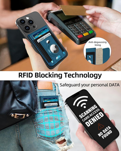 For Magsafe Wallet Stand with Airtag Holder, 10 Cards Holder, RFID Blocking