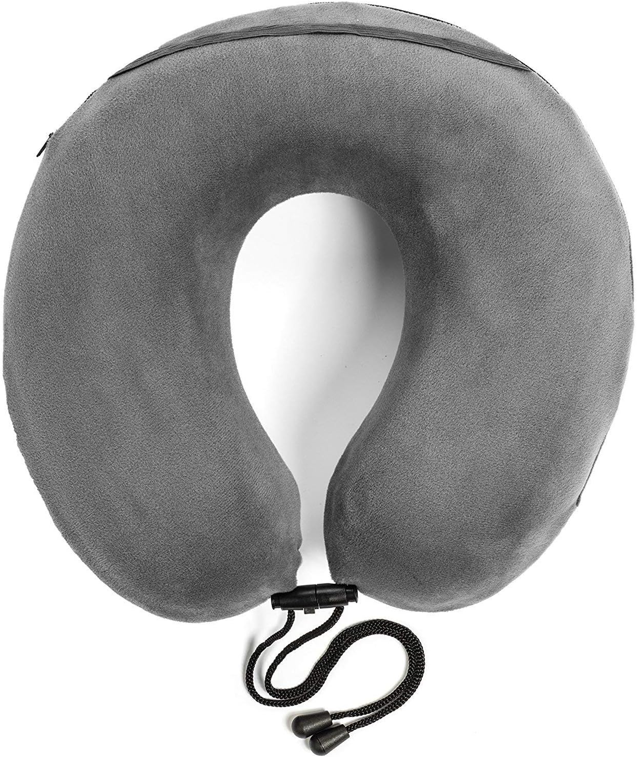 travelrest Sleep Neck Pillow Travel - Travel Essentials, Memory Foam, Neck Support Pillow for Long Flight, Plane Sleeping Accessories, Anti-Slip and Comfortable, Washable, Attaches to Luggage - Gray