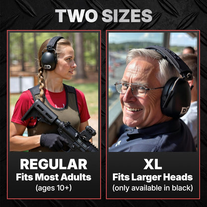 DECIBEL DEFENSE Professional Safety Ear Muffs 37dB NRR - The HIGHEST Rated & MOST COMFORTABLE Ear Protection for Shooting & Industrial Use - THE BEST HEARING PROTECTION...GUARANTEED (BLACK)