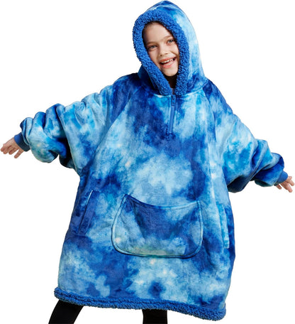 Giggling Getup Wearable Blanket Hoodie for Adults Gifts for Teen Girls Sister Women Sherpa Fleece Printed Hooded Blanket Sweatshirt Warm Cozy with Pocket & Sleeves Beige Cat