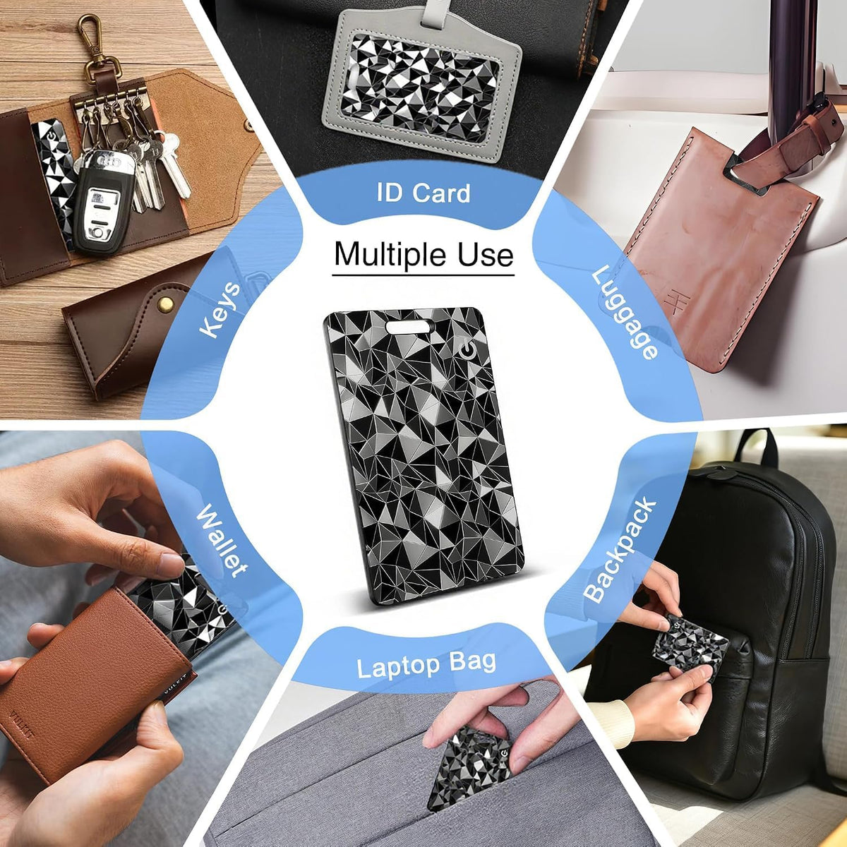 Wallet Tracker Card, Rechargeable, Works with Apple Find My