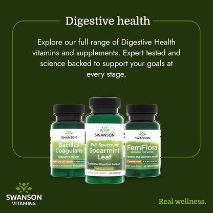 Swanson Spearmint Leaf Digestive Supplement, 400 mg (60 Capsules)