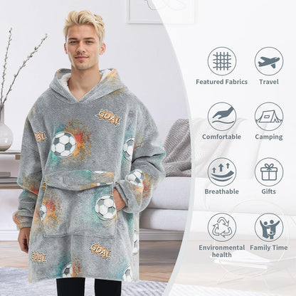Fiosnow Sun and Moon Blanket Hoodies for Women and Men Adult Oversize Wearable Blanket Hoodies for Soft and Warm