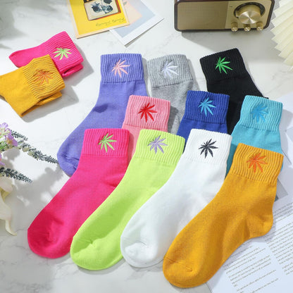 Eurzom 10 Pairs Socks Womens Crew Elastic Ankle Length Cotton Socks Aesthetic Cute Lightweight Low Cut Gifts for Women - Colors A
