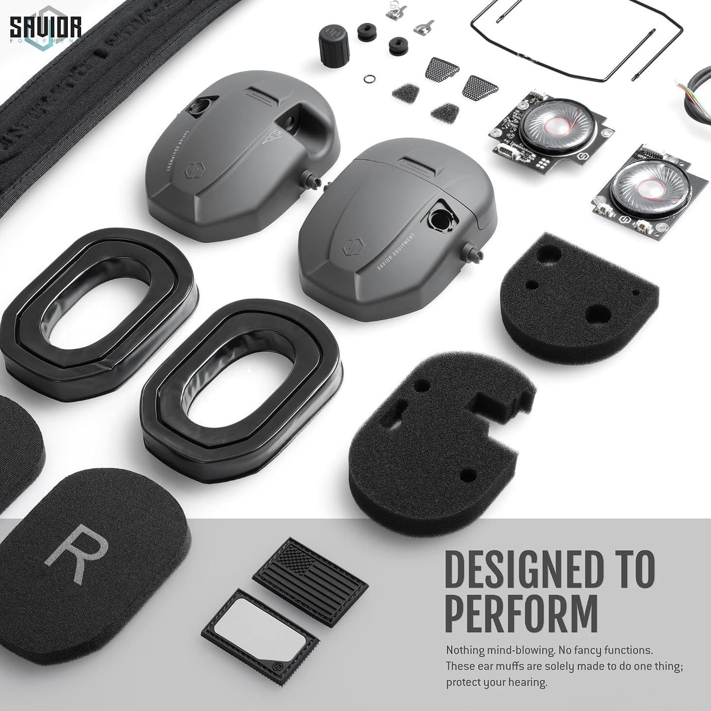 Savior Equipment Apollo Electronic Earmuffs For Shooting w/Gel Ear Pads, 24dB NRR, Noise Cancelling Ear Protection Headset