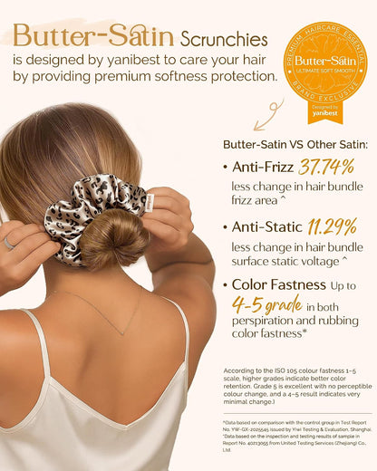 Yanibest 8 Pcs Satin Scrunchies - Silk Scrunchies Ponytail Holders, Soft Satin Hair Ties No Damage, Hair Accessories for Women
