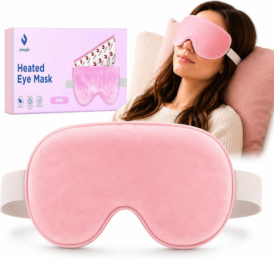 Zomaple Heated Eye Mask for Dry Eyes, Microwavable Moist Heat Eye Compress