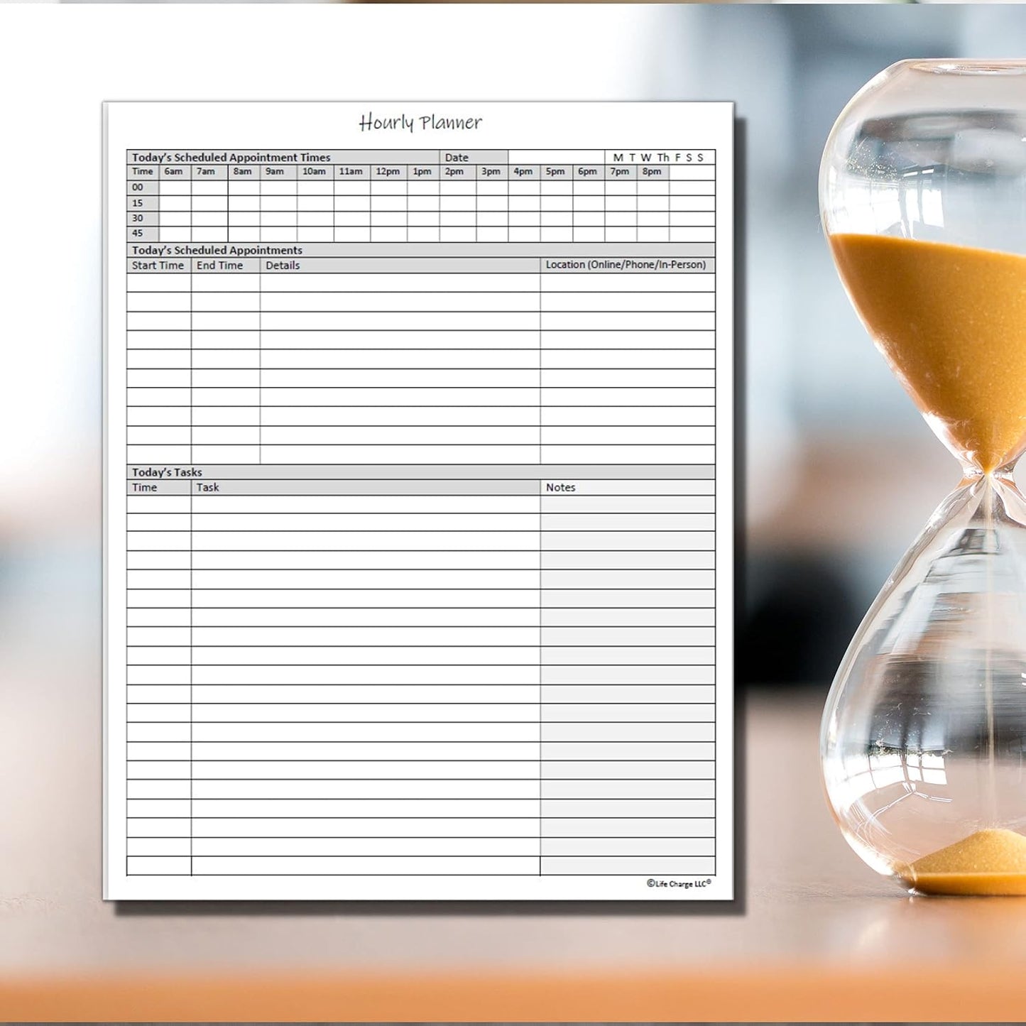 Life Charge Weekly Planner Notepad for Work & Home, Weekly To Do List Pad with Daily Checklist, Priority & Notes, 60 Pages, 8.5 x 11 Letter, Landscape