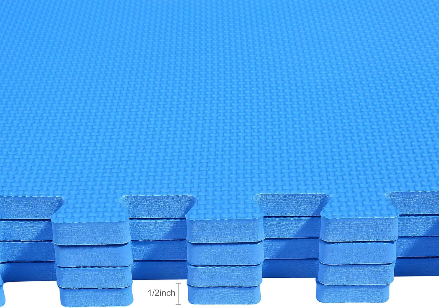 BalanceFrom Puzzle Exercise Mat 1/2" Thick, EVA Interlocking Foam Floor | Tiles for Home Gym, Mat for Home Workout Equipment, Floor Padding for Kids, Black, 24 in x 24 in x 1/2 in, 144 Sq Ft-36 Tiles