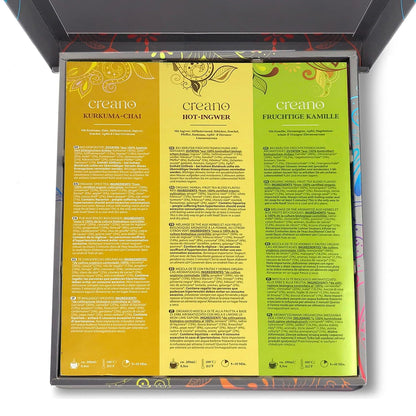 Creano Organic Herbal Tea Sampler Gift Set - Tea Gift Box - 27 Organic Tea Bags in 9 Different Varieties 54 g