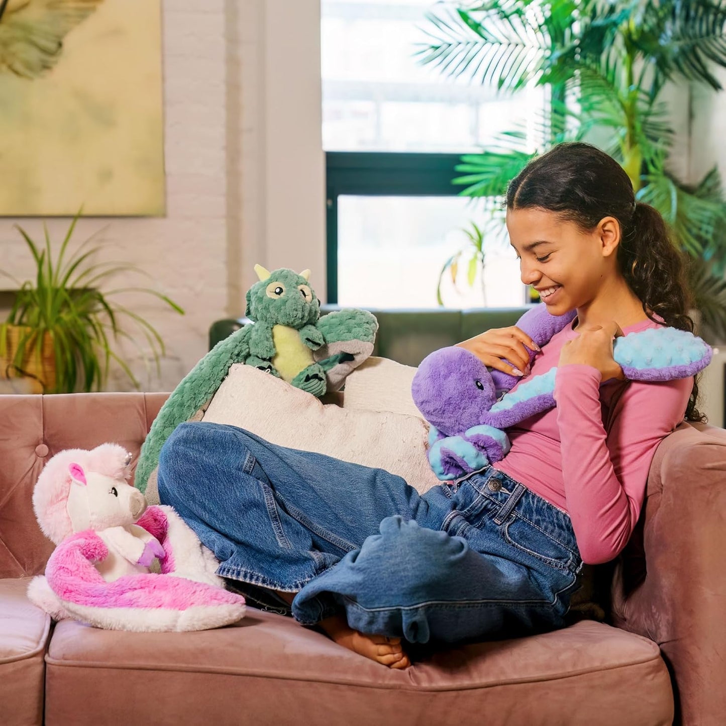 HUGIMALS Hugarounds Sidney the Sea Turtle 2.5 lb Microwaveable & Freezable Weighted Plush Neck & Shoulder Wrap | Soothing, Comforting Hugs for Self-Care & Relaxation | Unscented for Ages 2+