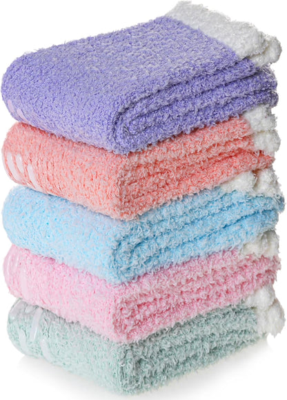 MQELONG Non Slip Hospital Socks with Grips for Women Winter Warm Cozy Fuzzy Slipper Soft Fluffy Sleep Socks