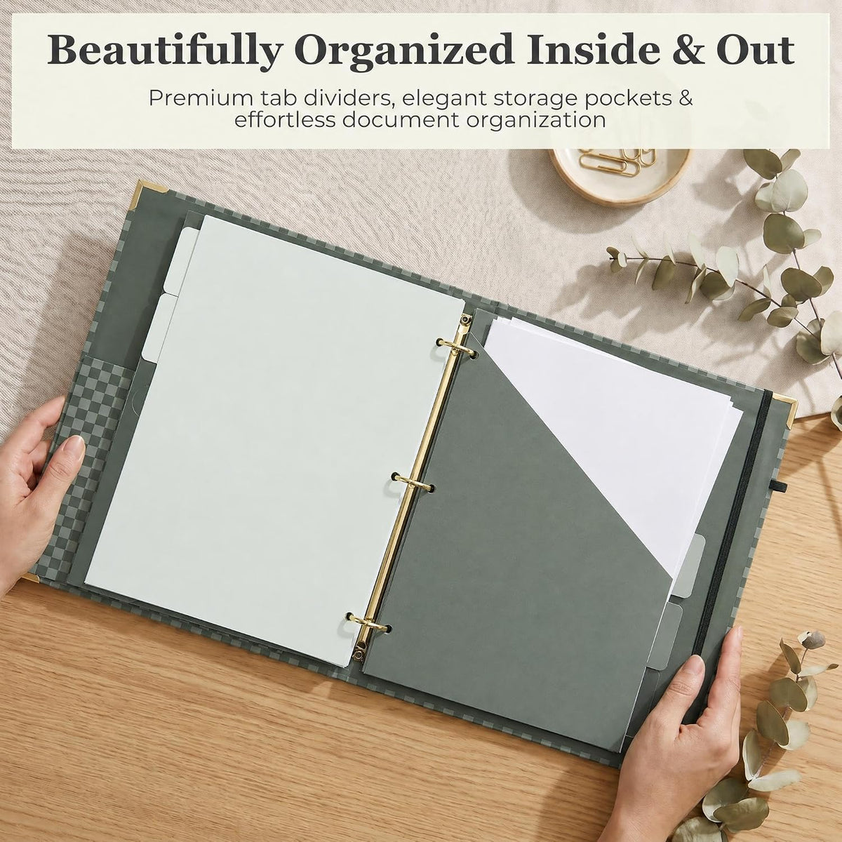 Aesthetic Clipboard Binder with Dividers - 3 Ring Organizer for Work
