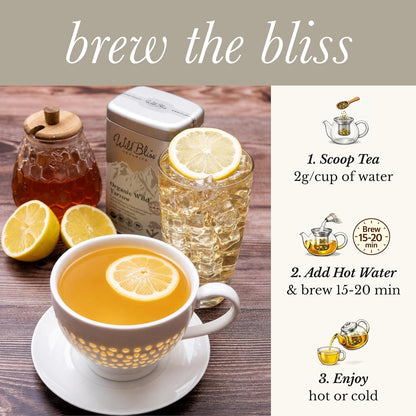 Wild Bliss Organic Yarrow Flower Tea, Loose Leaf, 25 Servings