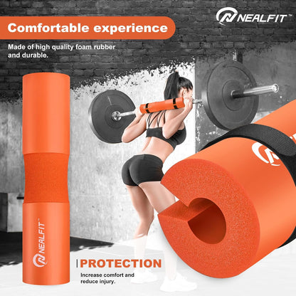 NEALFIT Barbell Pad Squat Pad for Squats—Squat Bar Pad—Great for Weightlifting,Lunges and Hip Thrusts—Foam Sponge Pad—Fit Standard and Olympic Bars Perfectly
