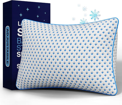 Memory Foam Pillows 2 Pack – Adjustable Loft Cooling Pillows King Size Set of 2 for Sleeping, Firm, Supportive, and Breathable Design for Hot, Side, Back, and Stomach Sleepers