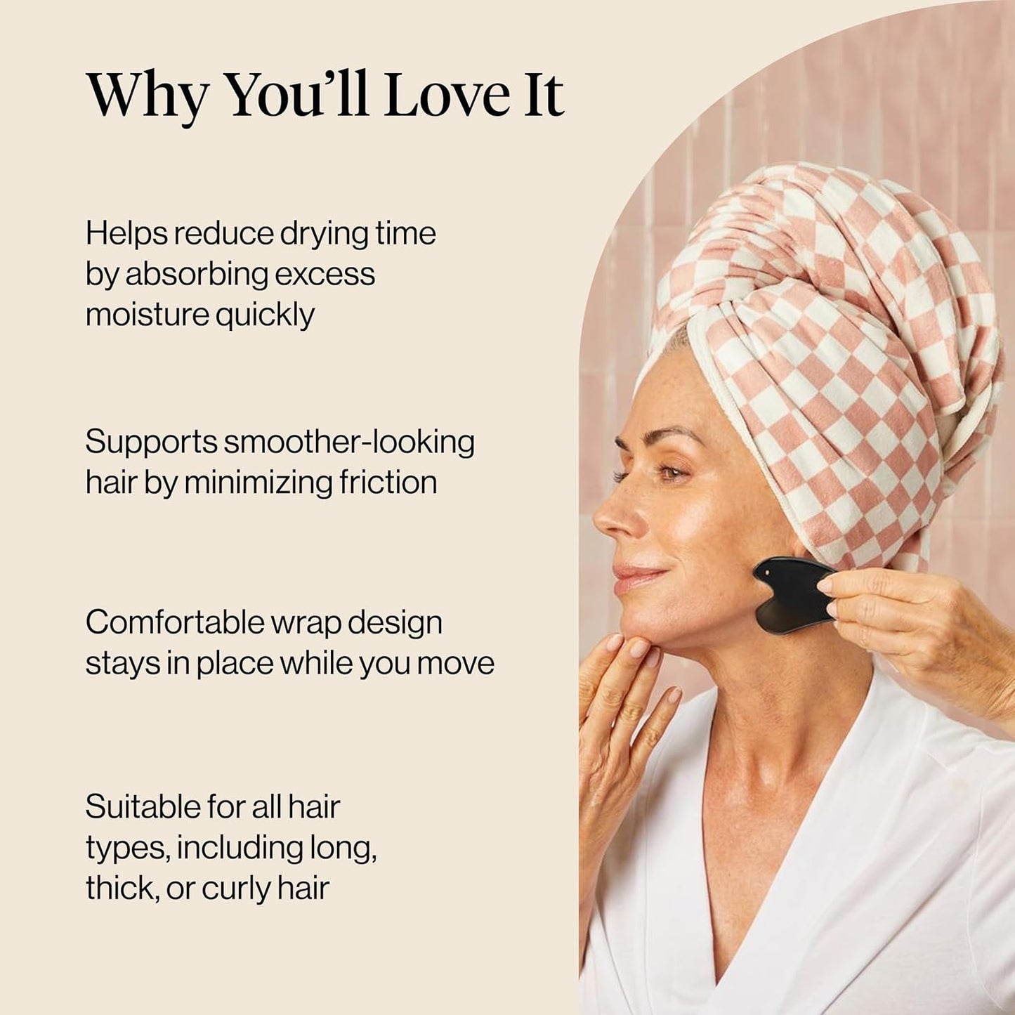 Kitsch Plush Microfiber Hair Towel Wrap for Women – Ultra Absorbent Microfiber Bath Towels for Wet, Curly, Long or Short Hair – Anti-Frizz Hair Wrap, Great Hair Care Gifts for Women
