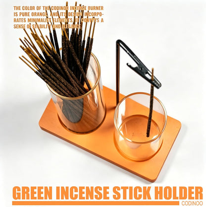 2 in 1 Incense Burner Holder for Sticks,Glass Incense Holder with Storage,Upside Down Incense Holder for Sticks with Glass Ash Catcher for Meditation Yoga Spa Room Home Decor[Full Black]