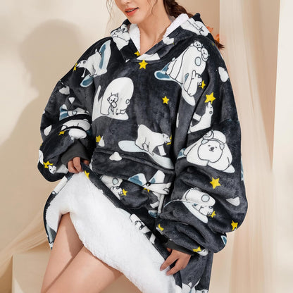 Narecte Cozy Oversized Blanket Hoodie Wearable Blanket Adults Soft Hooded Blanket Hoodie Birthday Gifts for Women Christmas - Colors A