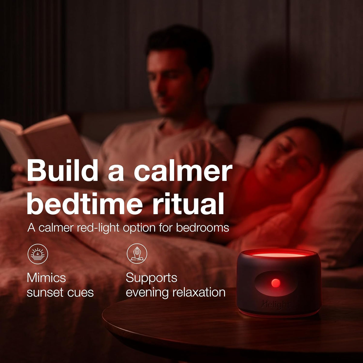 Helight Red Light Therapy Sleep Device – 630nm Pure Red Light Lamp Sleep Aid to Support Deep Relaxation – Rest Lamp Backed by Science for Adults & Kids Bedrooms