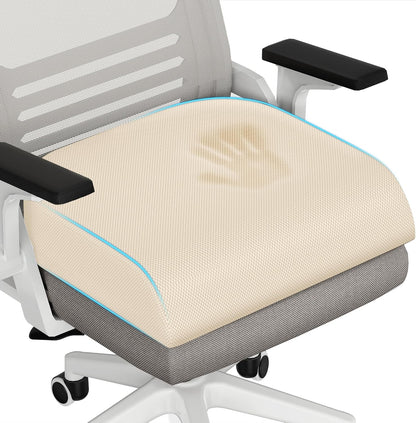 TranquilRelax Large Seat Cushion, Memory Foam Cushion for Long Sitting Hours on Office Chair, Car Seat, Non-Slip Chair Pad for Sciatica, Coccyx, Tailbone Pain Relief & Post-Surgery Recovery (Black)