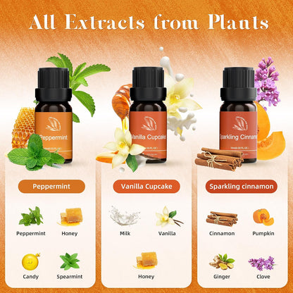 ASAKUKI Essential Oils for Diffuser –6 Mood Essential Oil Blends (Breathe, Uplift, Sensual, Balance, Unwind, Rest) for Morning to Night Rituals, Home & Daily Use-Thoughtful Gift