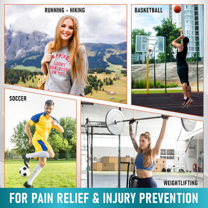 PhysFlex 2 Pack Patellar Tendon Support Strap - Knee Brace for Pain Relief, Patella Band for Basketball, Jumpers Knee, Tendonitis, Adjustable Patella Stabilizer Strap for Men & Women
