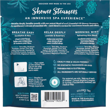 Shower Steamers Aromatherapy Made in USA Lavender & Rosemary 100% Essential Oils Stress Relief, Birthday Gifts for Women Men Teens Adults (Relax Deeply)