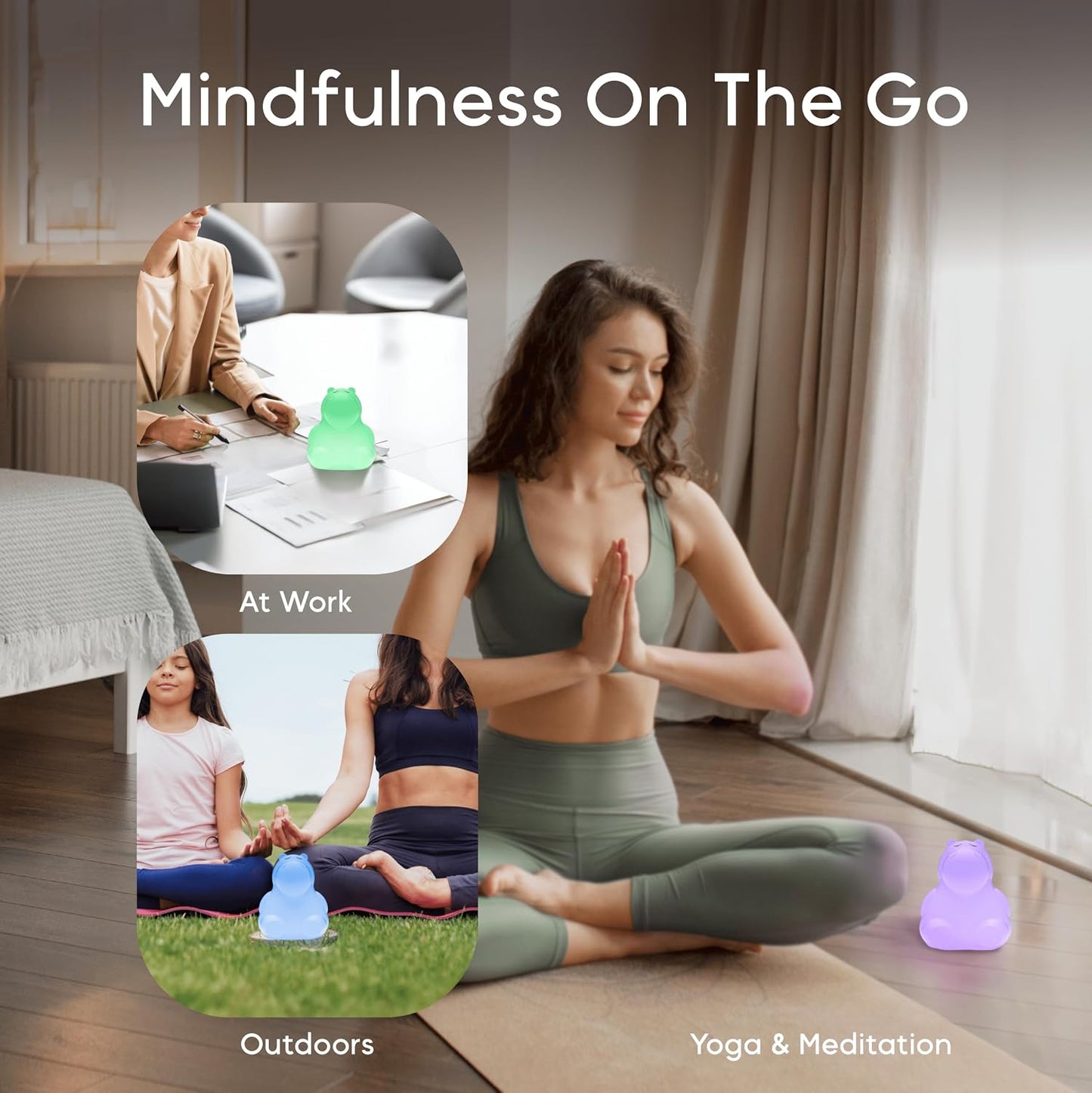 Breathing Pal 'Ted'- Mindfulness Breathing Light, Guided Visual Meditation Breathing Light, Anxiety Relief Items for Calm Down Corner/Meditation/Sleep for Adult&Kid