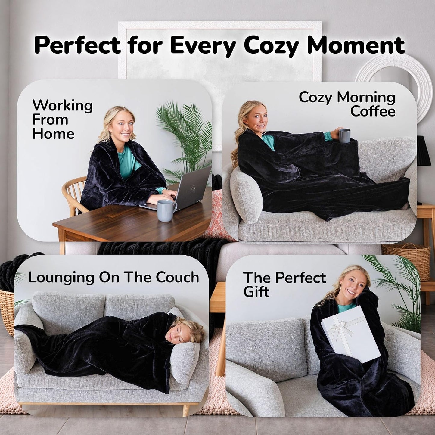 Super Blanky Wearable Blankets for Women & Men, Graduation Day Gift for Her, Cozy Gifts for Women, Wife Birthday Gifts Ideas