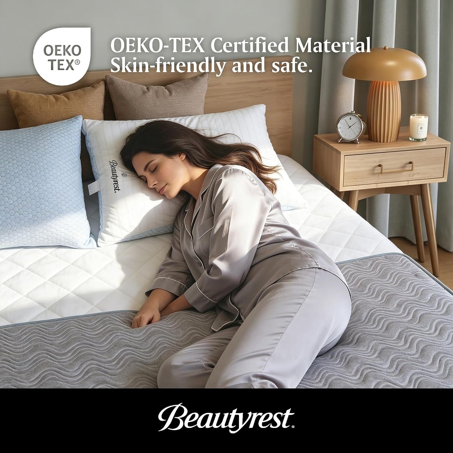 Beautyrest Hotel Pillows Luxury Cooling Queen Size Set of 2 Soft Medium