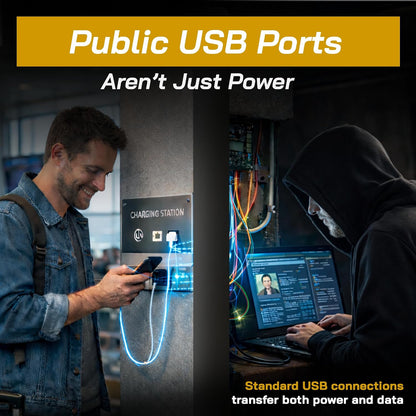 OFFGRID USB Data Blocker, USB C Data Protection Adapter, Black
