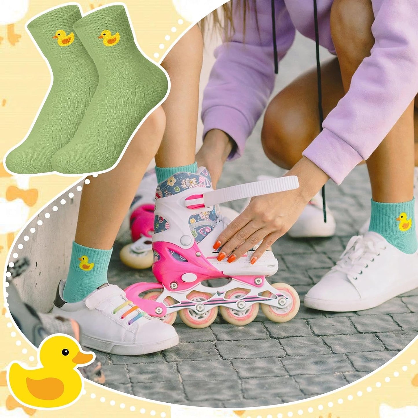 Eurzom 10 Pairs Socks Womens Crew Elastic Ankle Length Cotton Socks Aesthetic Cute Lightweight Low Cut Gifts for Women - Colors A