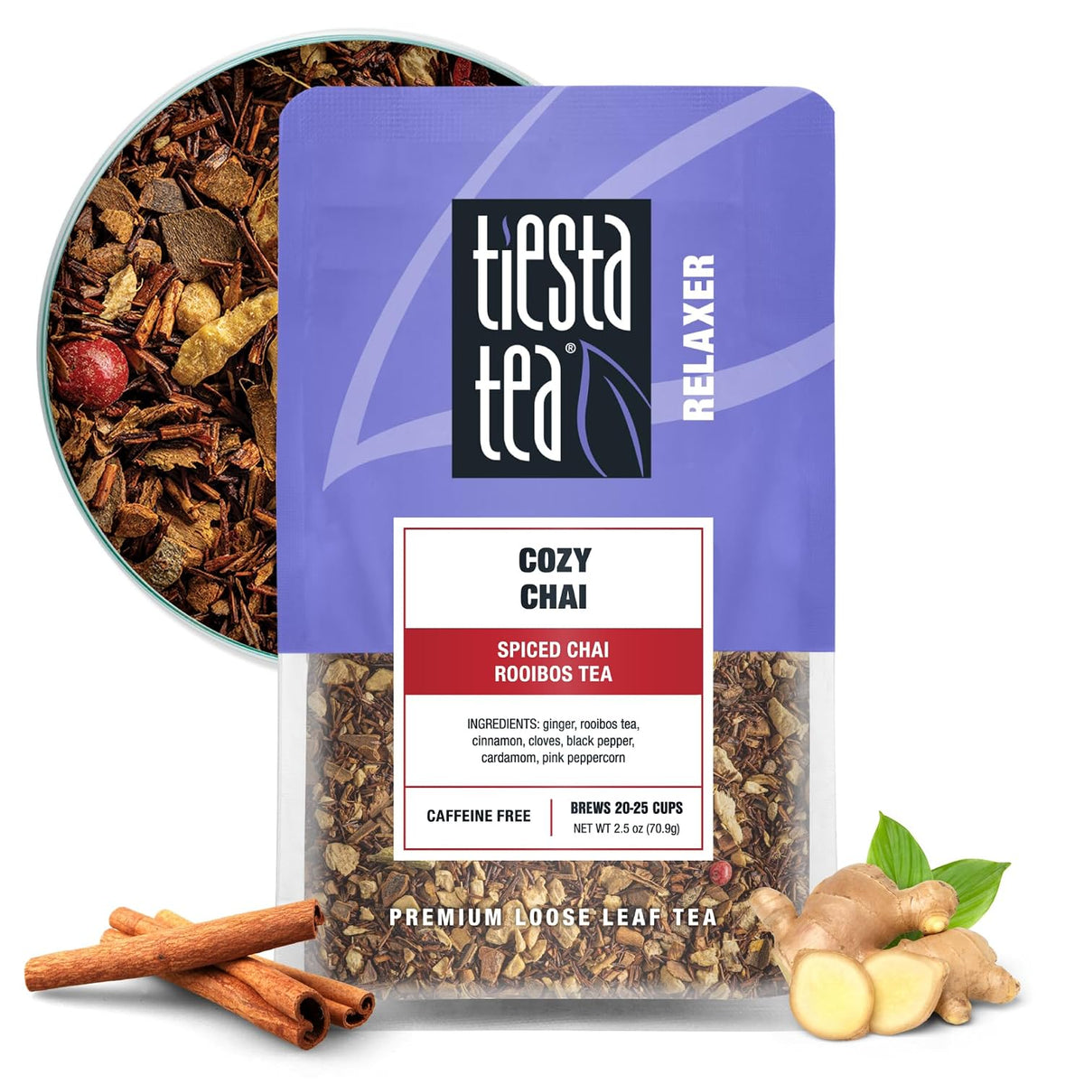 Tiesta Tea Cozy Chai Loose Leaf Spiced Chai Rooibos Tea 2.5oz