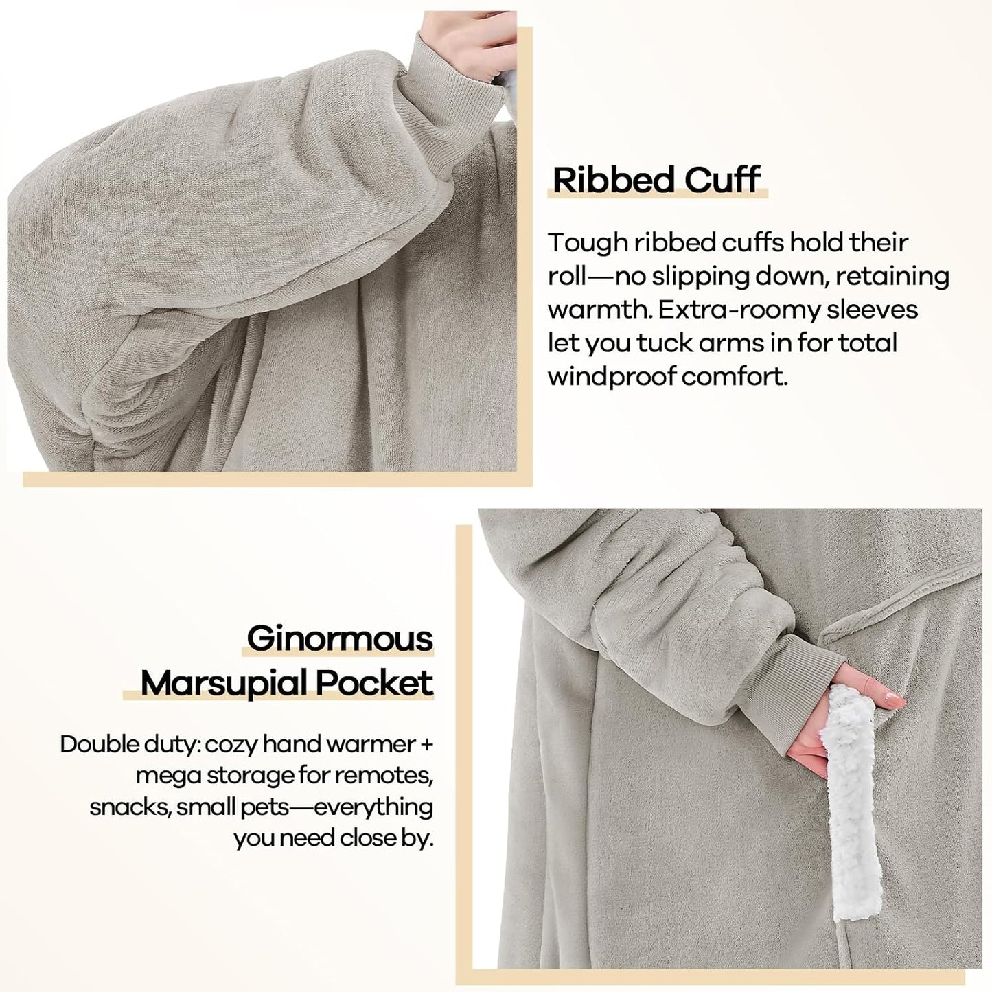 yescool Wearable Blanket Hoodie as Christmas Birthday Gifts for Women Mom - Colors A