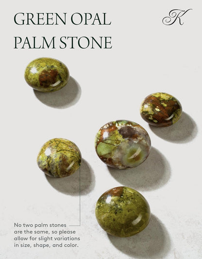 KALIFANO Palm Stone with Healing & Calming Effects - AAA+ Grade High Energy Worry Stone with Information Card - Reiki Crystal Used for Courage (Family Owned and Operated)