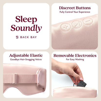 SilkSound 100% Mulberry Silk Bluetooth Sleep Mask, Skin-Friendly Sleeping Eyemask with Bluetooth Headphones, Sleep Gifts for Women, Silk Eyemask Headband Headphones for Sleeping Side Speakers