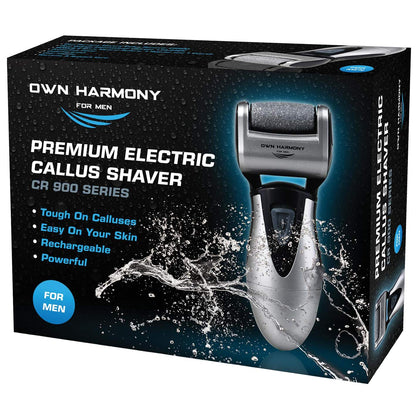 Electric Callus Remover: Rechargeable Electronic Foot File CR900 by Own Harmony (Powerful Motor) Best Pedicure Tools w 3 Rollers Professional Pedi Feet Care Sander for Cracked Heels and Hard Skin