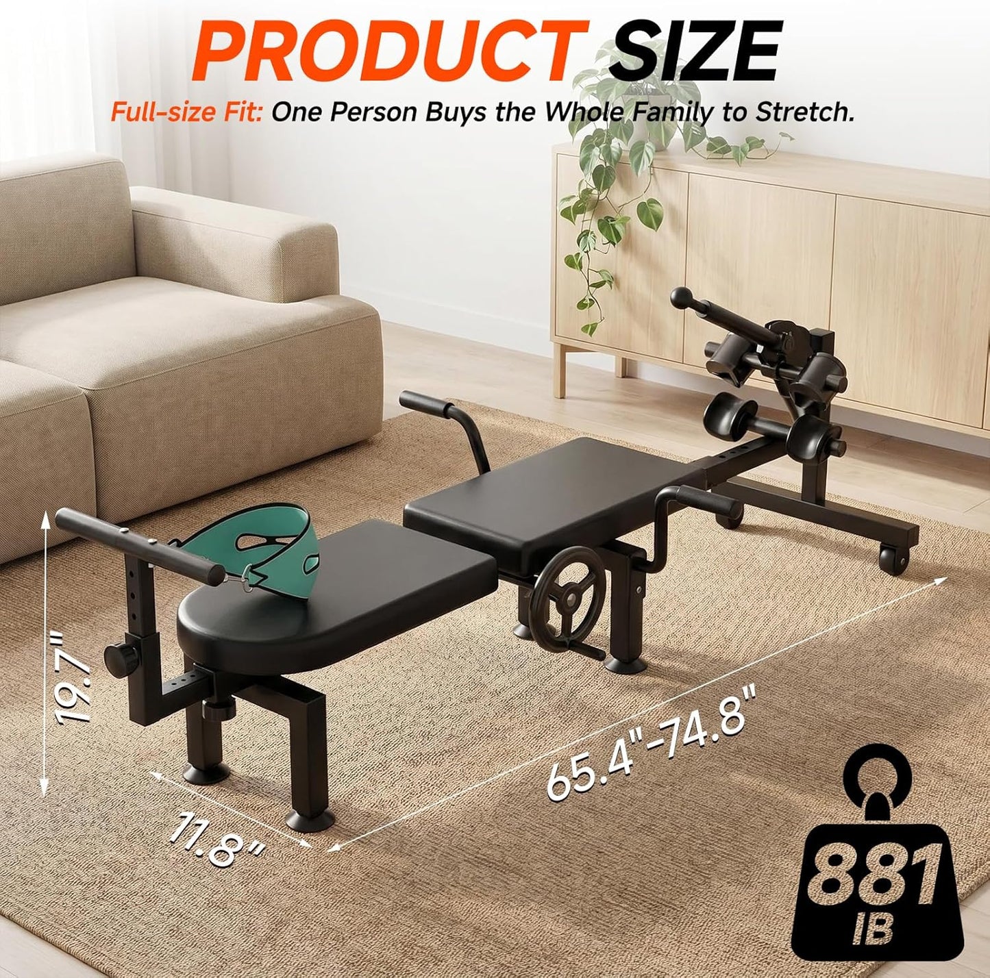 Spine Decompression Table Back Stretcher - Full Body Traction & Stretch Machine for Home Cervical Traction Lumbar Stretching, Flexibility Training, Mobility Support