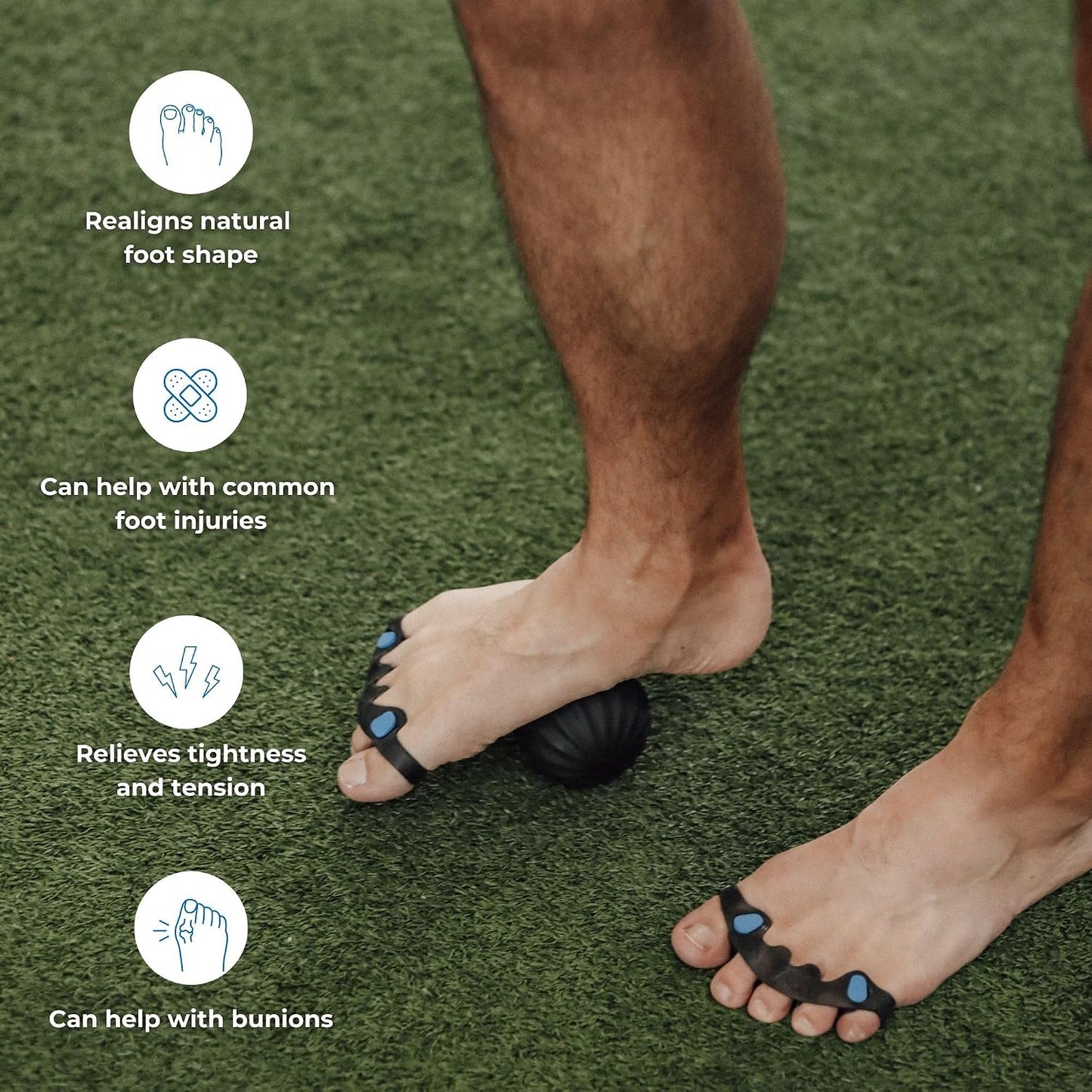 The Toe Spacer from Spacer Mobility, Recovery from the Ground Up, Correct Bunions, Plantar Fasciitis, & Correct Toes | Unisex Therapeutic Toe Spacer - Relieve Foot Pain and Tension | 4-Loop (4-Loop)