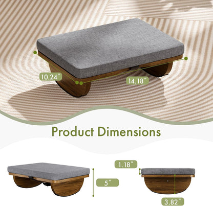 Ergonomic Wooden Footrest for Under Desk, Foot Rest with Anti-Slip Surface, Comfortable Desk Foot Stool for Office Home Gaming, Improve Posture & Promote Blood Circulation