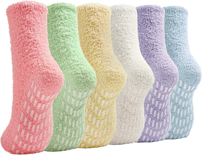 Slipper Socks for Women Men Grip Hospital Socks with Grips Fuzzy Non Slip Warm Womens Gifts