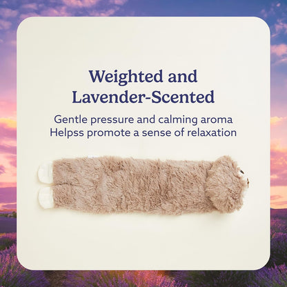 warmies Microwavable Neck & Shoulder Wrap - Soothing Microwavable Heat Relief - Warm Compress & Cooling Wrap - Lavender Weighted Neck Warmer for Aches & Pain - Brown, Lavender Scent