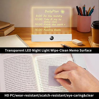 Book Light - Book Lights for Reading At Night, Rechargeable Reading Light, with 3 Colors & Timer, Dimmable Panel Plate Lamp Book Full Page Light for Reading in Bed, Funny Gifts for Readers