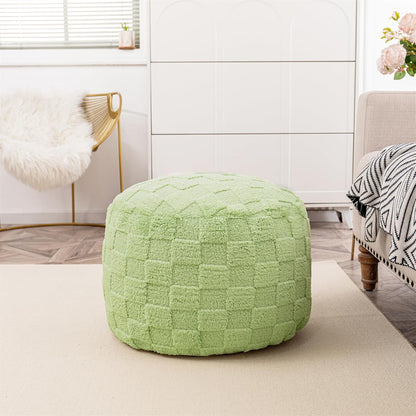 Round Pouf Ottoman 20 x 20 x 14 Inches Boho Poof Home Decor Floor Pouffe Ottoman Foot Rest for Couch Sofa Bean Bag Chairs Living Room Bedroom (Green)