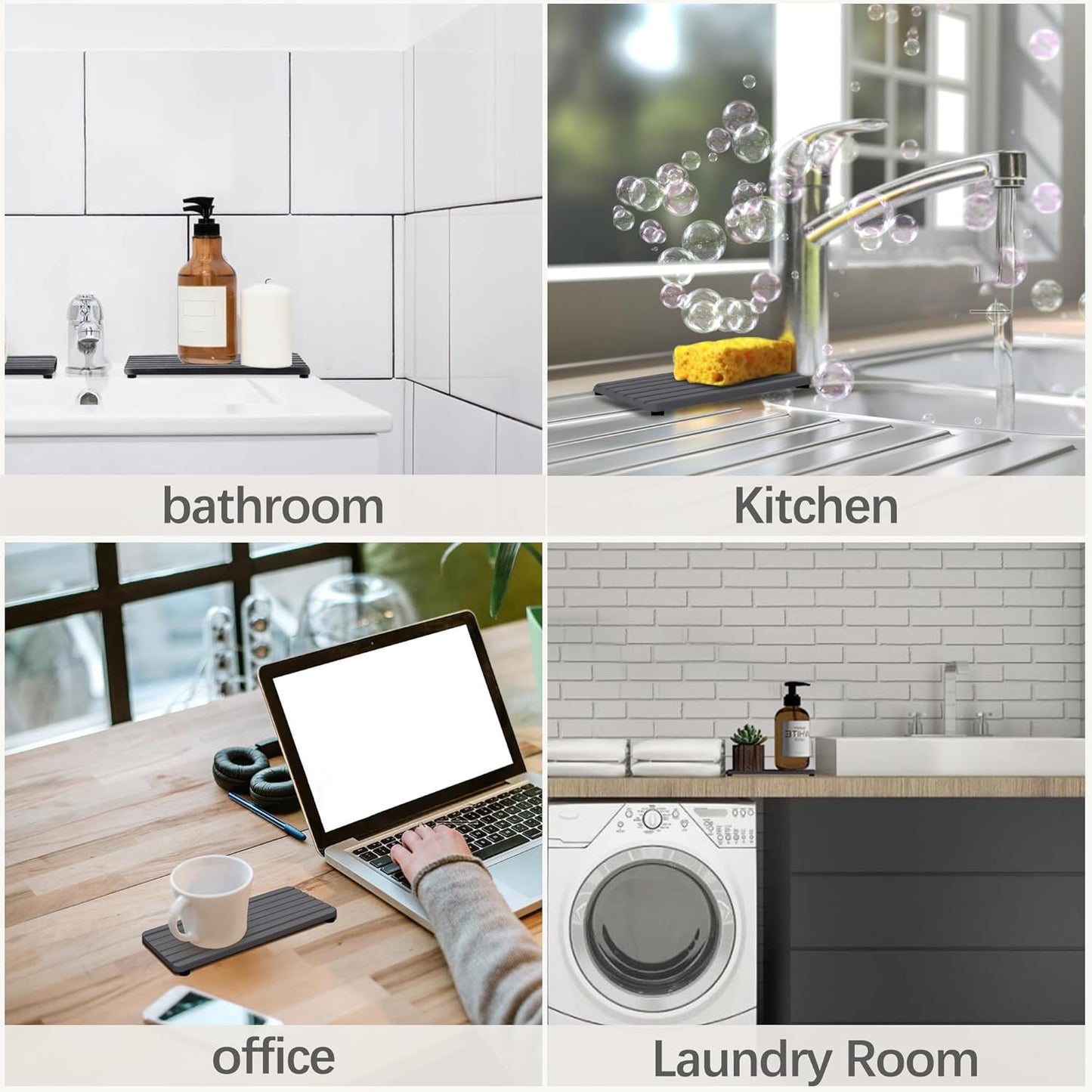 NiuYichee Set of 4 Water Absorbent Diatomite Coasters, Diatomaceous Earth Kitchen Soap Dish, Bathroom Trays, Water Absorbing Stone Used for Hand Soaps & Plants & Toiletries in The Modern Home