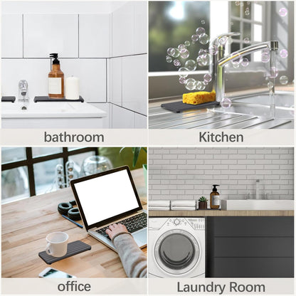 NiuYichee Set of 4 Water Absorbent Diatomite Coasters, Diatomaceous Earth Kitchen Soap Dish, Bathroom Trays, Water Absorbing Stone Used for Hand Soaps & Plants & Toiletries in The Modern Home