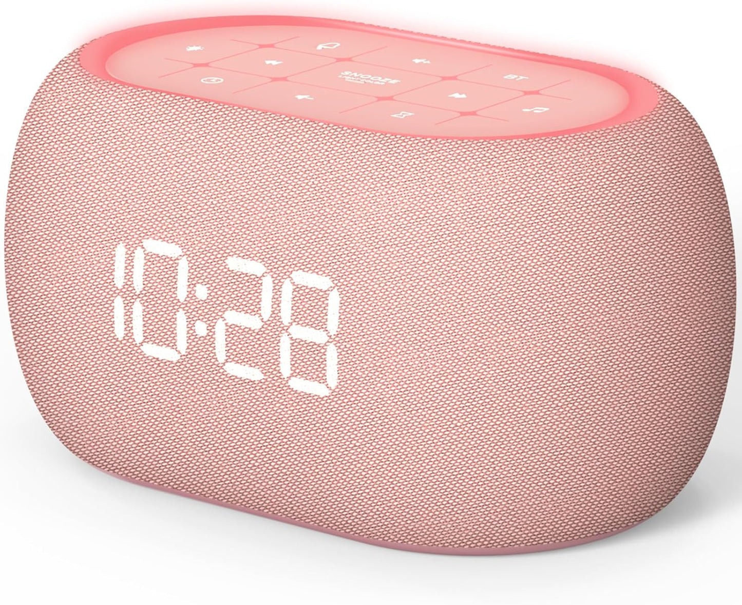 ANJANK White Noise Sound Machine Alarm Clock with Bluetooth Speaker, 21 Relaxing Sounds, 7 Night Lights,0-100% Dimmer/Sleep Timer/30-Level Volume Control,Sound Machine for Kids Adults Sleeping,Bedroom