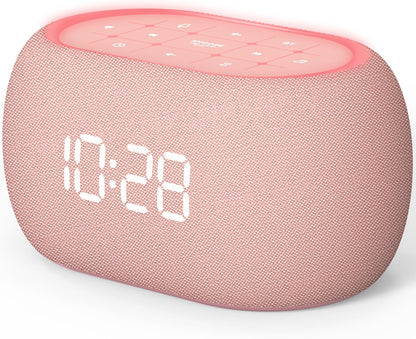 ANJANK White Noise Sound Machine Alarm Clock with Bluetooth Speaker, 21 Relaxing Sounds, 7 Night Lights,0-100% Dimmer/Sleep Timer/30-Level Volume Control,Sound Machine for Kids Adults Sleeping,Bedroom
