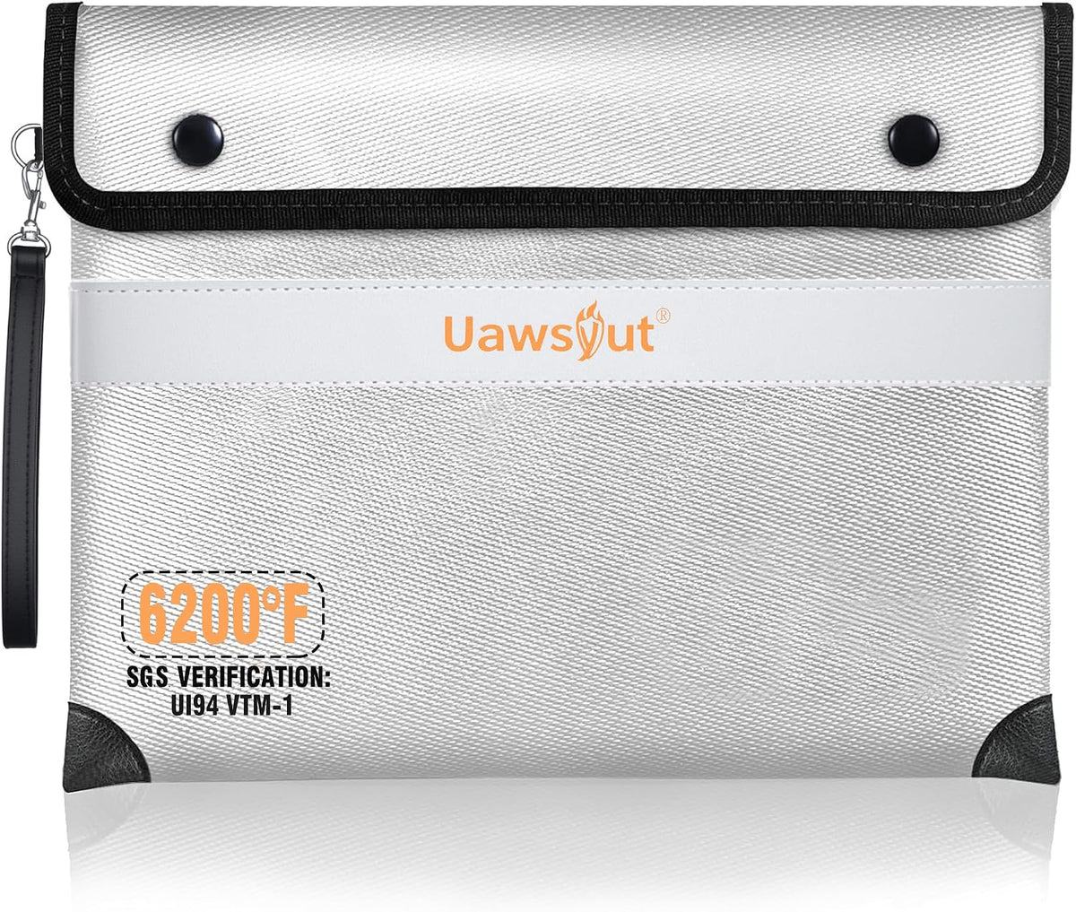 Fireproof Document Bag - 6200°F Important Document Bags with Zipper, Water Resistant Fire Proof Money Bags for Cash, Cell Phone, Tablet, Credit Card,Passport and Valuables (14.2"x11.2", Black)